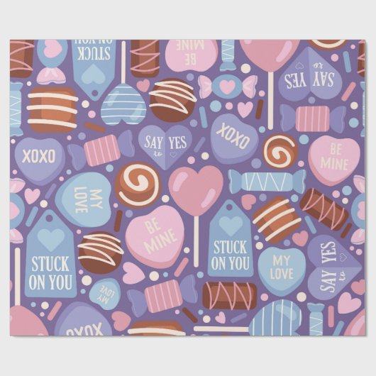 Sweet Valentijn Treats Pattern Cadeaupapier (Vlak)
