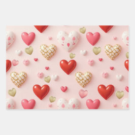 Sweet Valentine Hearts Blush Pink wrapping paper
