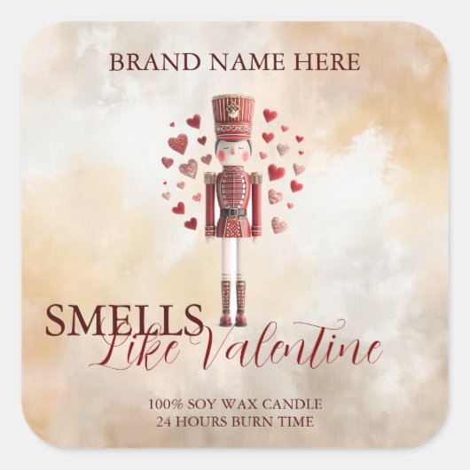 Sweet Valentine’s Day Nutcracker Love Candle Label (Voorkant)