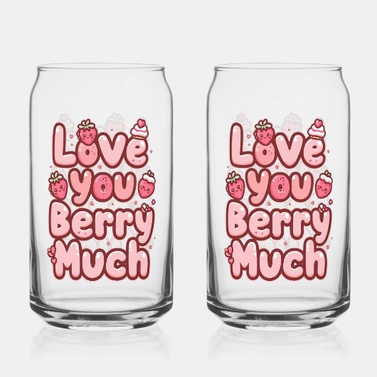 Sweet Valentine's Day Fruit and Cupcake Quote Blikvorm Glas (Achterkant)