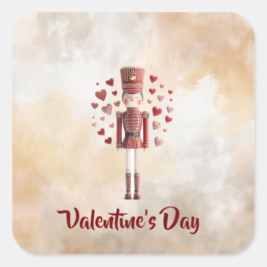 Sweet Valentine's Day Nutcracker Romantic Sticker (Devant)