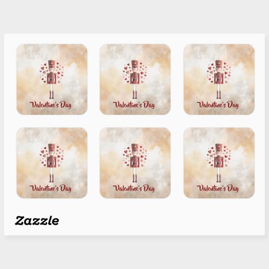 Sweet Valentine's Day Nutcracker Romantic Sticker (Feuille)