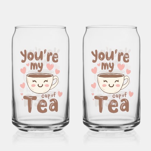 Sweet Valentine's Day Tea Lover Quote Blikvorm Glas (Voorkant)