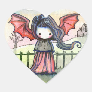 Sweet Vampire Whimsical-Stickers Hart Sticker