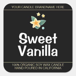 Sweet Vanille Bloem Symbool Soja Kaarsen Labels