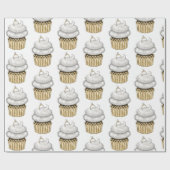 Sweet Verloving Cupcake Cadeaupapier (Vlak)