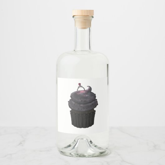 Sweet Verloving Cupcake Likeurfles Etiket (Voorkant)