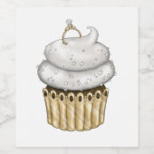 Sweet Verloving Cupcake Wijn Etiket (Enkel label)