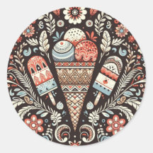 Sweet Vibes: Folk Art Sticker voor National Ice Cr