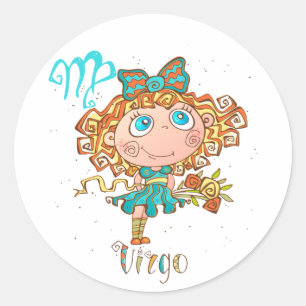 Sweet Virgo Child Ronde Sticker