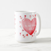 Sweet Watercolor Heart Valentine Mug (Devant droit)