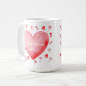 Sweet Watercolor Heart Valentine Mug (Devant gauche)