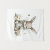 Sweet watercolour fairy bunny illustration wandkleed (Voorkant (horizontaal))