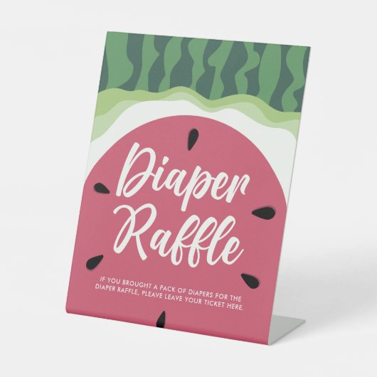 Sweet Watermelon Diaper Raffle Summer Baby shower Reclamebord Met Voetstuk (Voorkant)