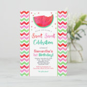 Sweet Watermelon Girl Anniversaire Fête Invitation (Debout devant)