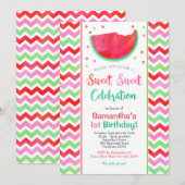 Sweet Watermelon Girl Anniversaire Fête Invitation (Devant / Derrière)