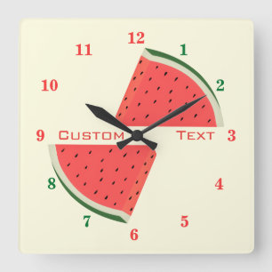 Sweet Watermelon Horloge Texte et couleurs personn