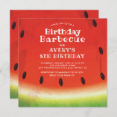 Sweet Watermelon Invitation d'anniversaire (Devant / Derrière)