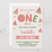 Sweet Watermelon Invitation d'anniversaire pour en (Devant / Derrière)