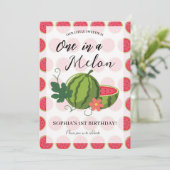 Sweet Watermelon Ribbon Été Invitation (Debout devant)