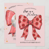 Sweet Watermelon Ribbon Été Invitation (Devant / Derrière)