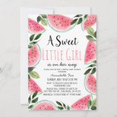 Sweet Watermelon Waterverf Virtual Baby shower Kaart (Voorkant)