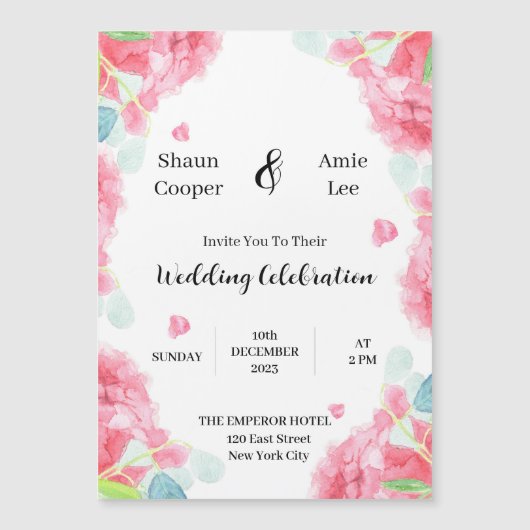 Sweet Waterverf Boho Wedding Uitnodiging (Voorkant)