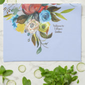 Sweet Waterverf Bouquet Periwinkle  Theedoek (Gevouwen)