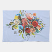 Sweet Waterverf Bouquet Periwinkle  Theedoek (Horizontaal)