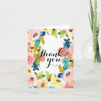 Sweet Waterverf Floral Hartelijk dank Bedankkaart