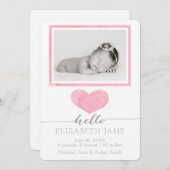 Sweet Waterverf Geboorteaankondiging Aankondiging (Voorkant / Achterkant)