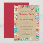 Sweet Waterverf kerstfeest uitnodiging (Voorkant / Achterkant)