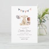 Sweet Waterverf Lamb Baby Speelgoed Baby shower Kaart (Staand voorkant)