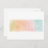 Sweet Waterverf Pastel Briefkaart (Voorkant / Achterkant)