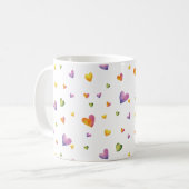 Sweet Waterverf Rainbow Hearts Pattern Koffiemok (Voorkant links)