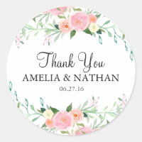 Sweet Waterverf Roze Peach bruiloft Sticker