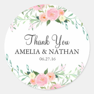 Sweet Waterverf Roze Peach bruiloft Sticker