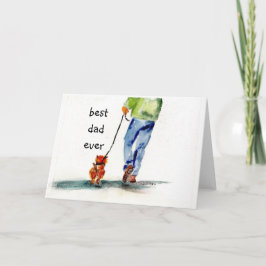 Sweet waterverf vaderdag kaart met reddingspup