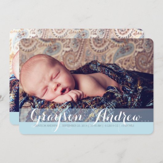 Sweet Welcome Deux Faire-part de naissance photo m (Devant / Derrière)