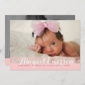 Sweet Welcome Deux Faire-part de naissance photo m (Devant / Derrière)