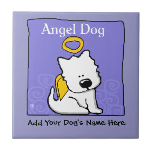 Sweet Westie Dog Angel Memorial Tegeltje