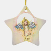 Sweet Whimsical Angel - kerstversiering Keramisch Ornament (Achterkant)