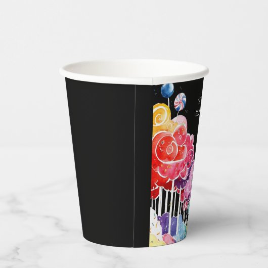Sweet Whimsical Candyland Verjaardag Papieren Bekers (Rechts)