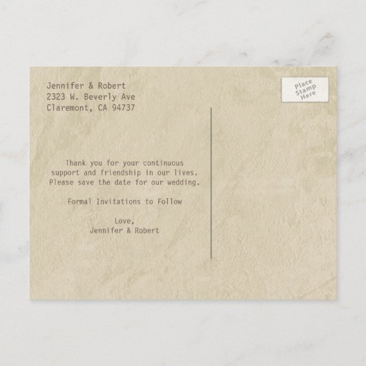 Sweet Wild Mushroom Weddenschap Save the Date Brie Aankondigingskaart (Achterkant)