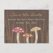 Sweet Wild Mushroom Weddenschap Save the Date Brie Aankondigingskaart (Voorkant)