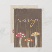 Sweet Wild Mushroom Wedding RSVP Reply Kaart (Voorkant / Achterkant)