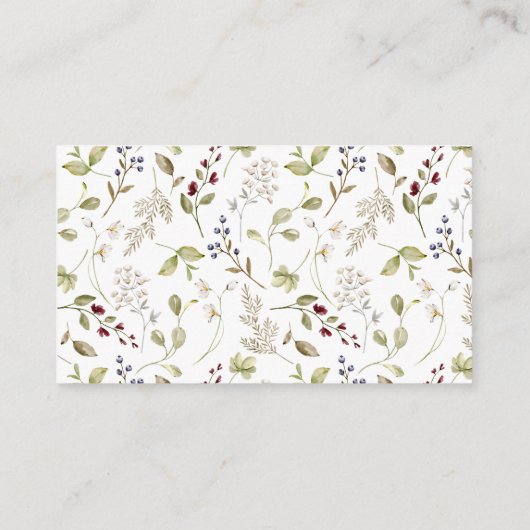 Sweet Wildflower Baby shower Luier Raffle Informatiekaartje (Achterkant)