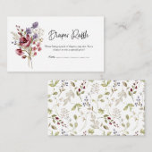 Sweet Wildflower Baby shower Luier Raffle Informatiekaartje (Voorkant / Achterkant)