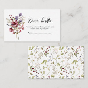 Sweet Wildflower Baby shower Luier Raffle Informatiekaartje