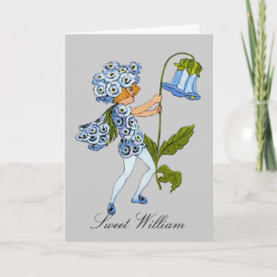 Sweet William - Flower Carte pour notes blanc